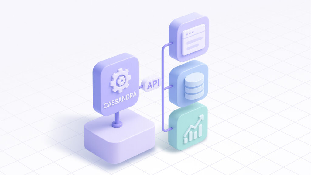 Esquema visual de integración entre Cassandra y otros sistemas mediante API