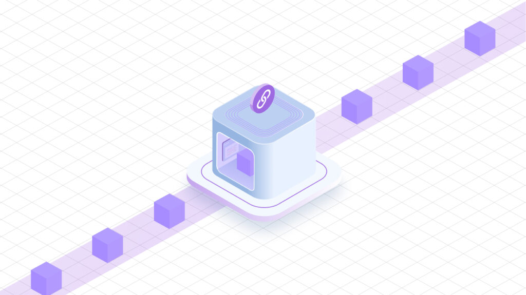 Infografía explicativa de blockchain y su aplicación al registro de propiedades.