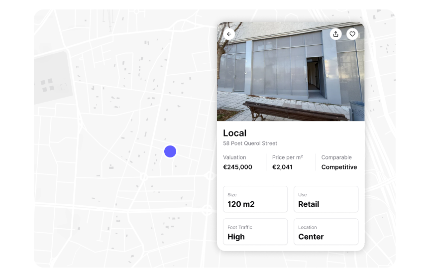 Valorar local comercial online con datos reales