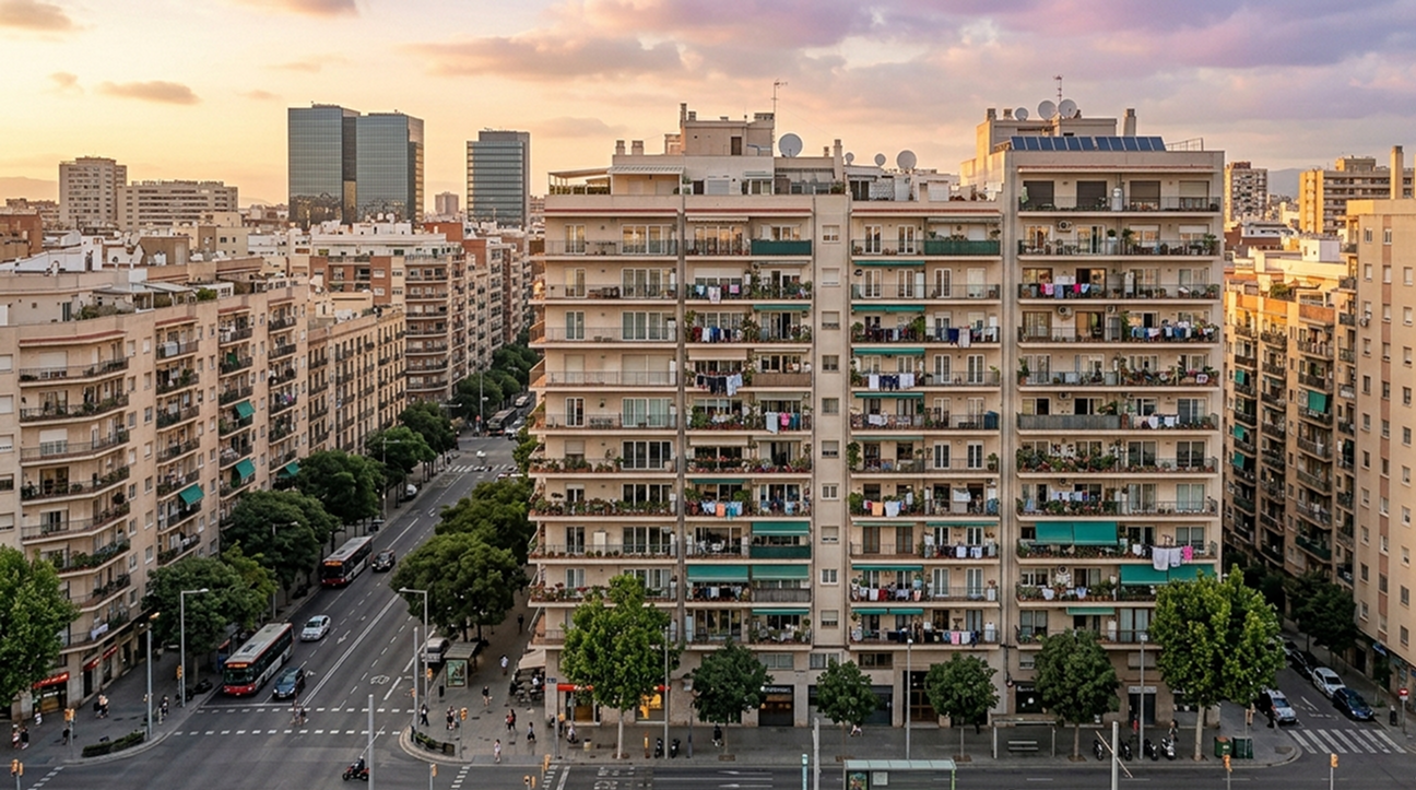 Edificios de viviendas en una ciudad