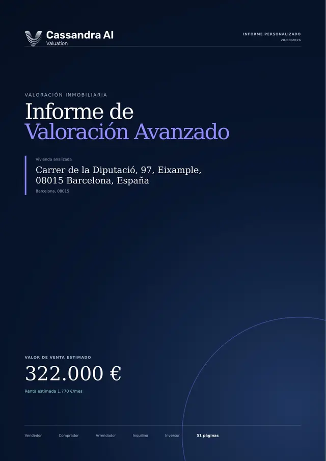 Portada del Informe de Valoración Avanzada